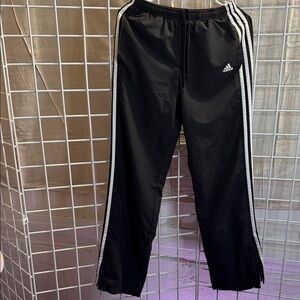Adidas Black Joggers with White Accents sz S